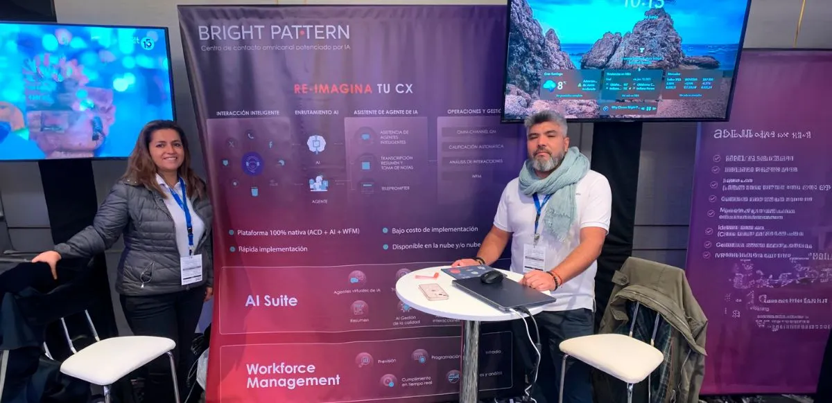 Ana María Llano, directora regional de Latinoamérica, y Mauricio Méndez, consultor de tecnología para Latinoamérica en Bright Pattern.