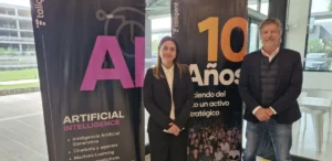 Eliana Giunta, directora comercial en Taligent y Guillermo Block, fundador y CEO de Taligent.