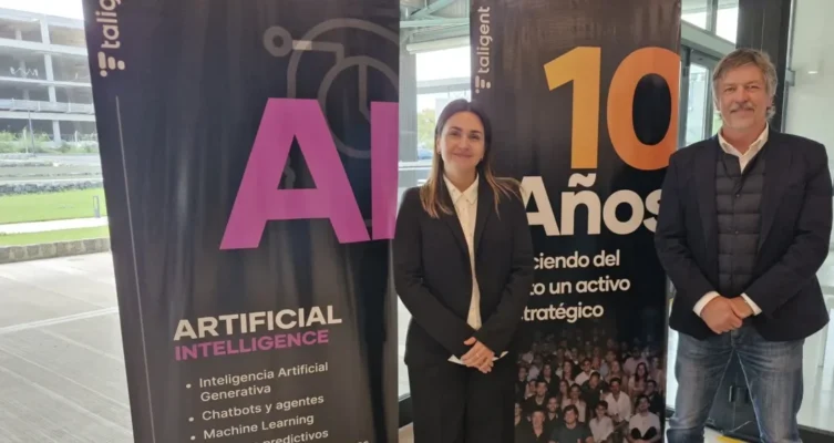 Eliana Giunta, directora comercial en Taligent y Guillermo Block, fundador y CEO de Taligent.