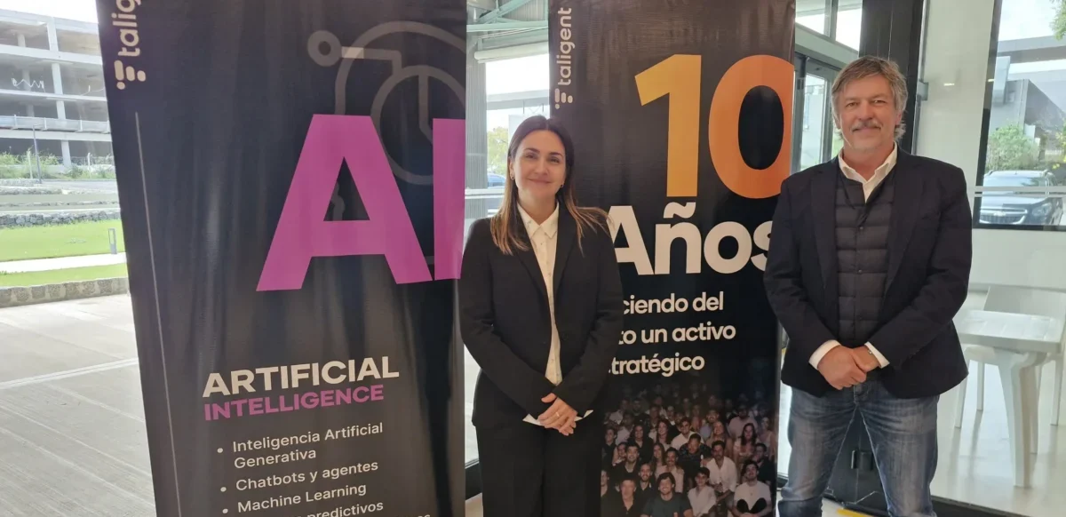 Eliana Giunta, directora comercial en Taligent y Guillermo Block, fundador y CEO de Taligent.
