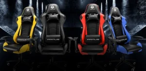 Entre las opciones destacadas se encuentra la THRÓNOS100T, disponible en combinaciones Black-Yellow, Black-Blue y Black-Red, con un diseño robusto, deportivo y ergonómico.