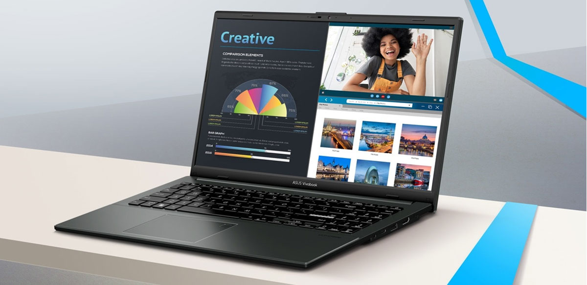 ASUS Vivobook Go, una notebook pensada para el día a día. Este modelo integra un procesador Intel® Core™ i3-N305 con frecuencias de hasta 3.8 GHz, 8 GB de memoria RAM DDR4 y 256 GB de almacenamiento SSD