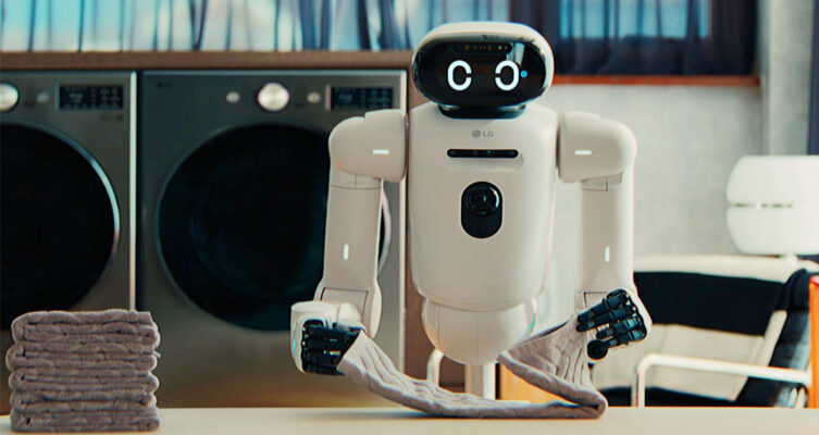 En términos de diseño, LG CLOiD cuenta con una cabeza inteligente, un torso con dos brazos articulados y una base con ruedas de navegación autónoma.