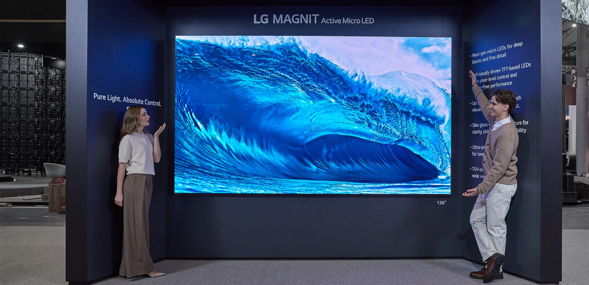 MAGNIT es la máxima expresión tecnológica de LG en ISE 2026, con microLED de última generación, alta eficiencia energética y calidad visual premium.