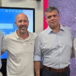 De izq. a der. Lucas Trecarichi (LG), Fernando Guerschuny (Seytech) Martín Raffaelli (Seytech) y Emanuel Galarza (LG).