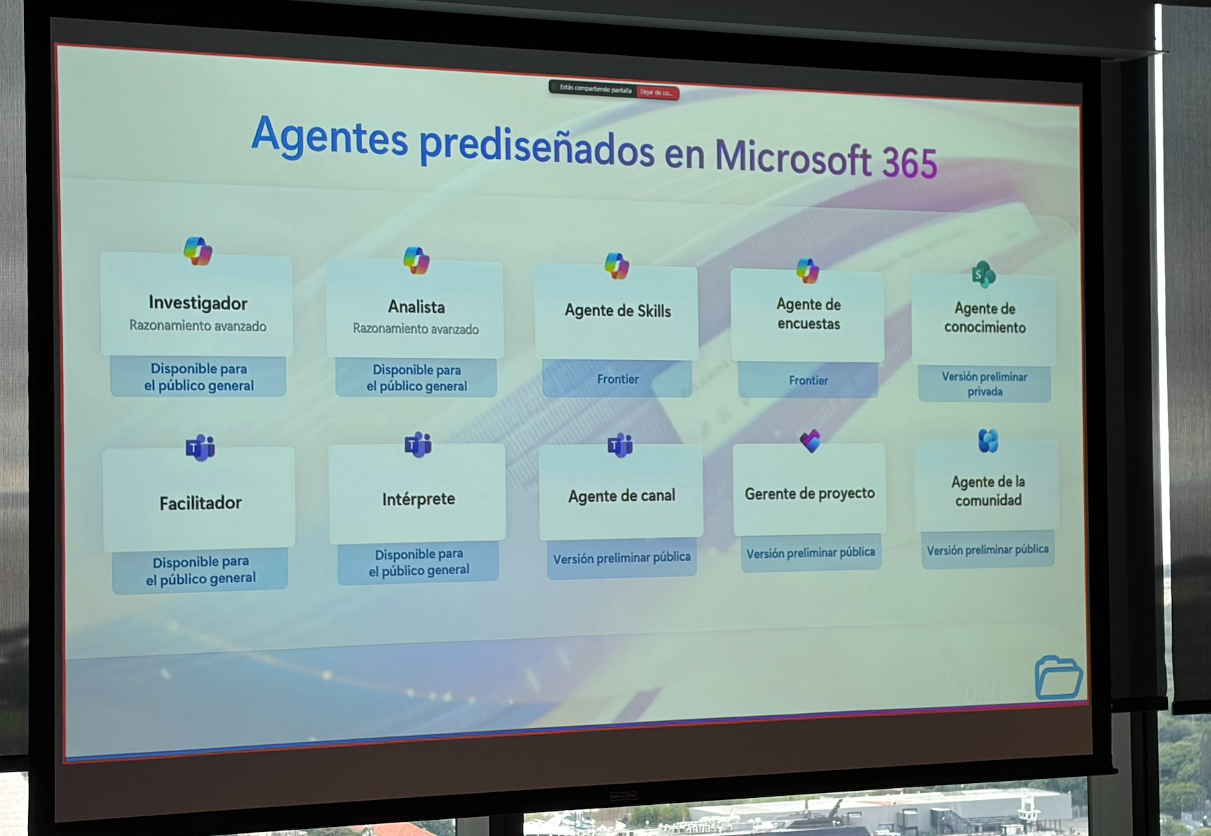 Los agentes que vienen prediseñados en Microsoft 365.