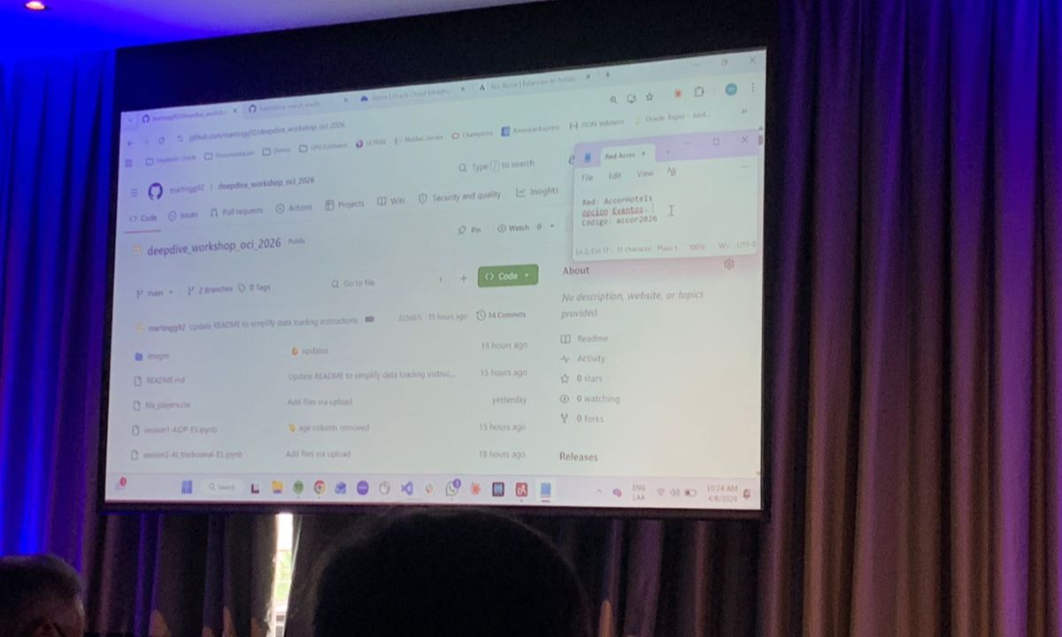 La actividad incluyó ejercicios en vivo para construir agentes de IA capaces de analizar datos y ejecutar tareas complejas.