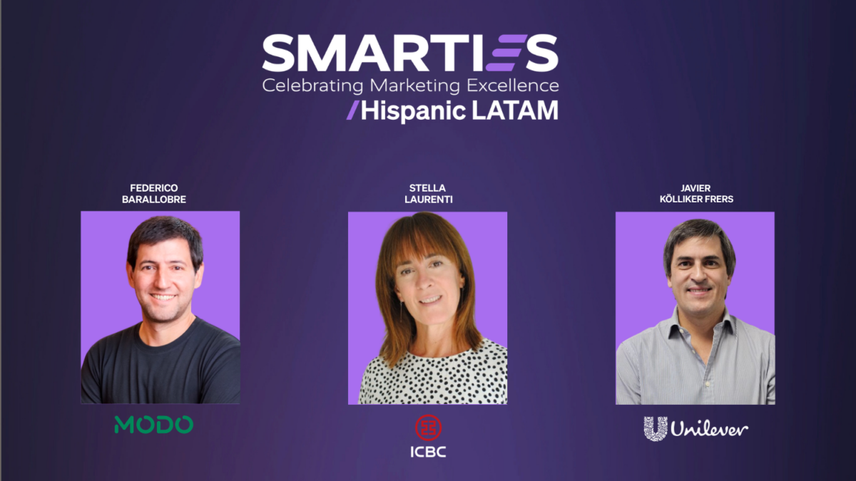Federico Barallobre, CMO de MODO, Stella Laurenti, Communication &amp; Media Manager de ICBC y Vice Chair Argentina de MMA, y Javier Kölliker Frers, Beauty &amp; Wellbeing Marketing Head Southern Cone de Unilever.