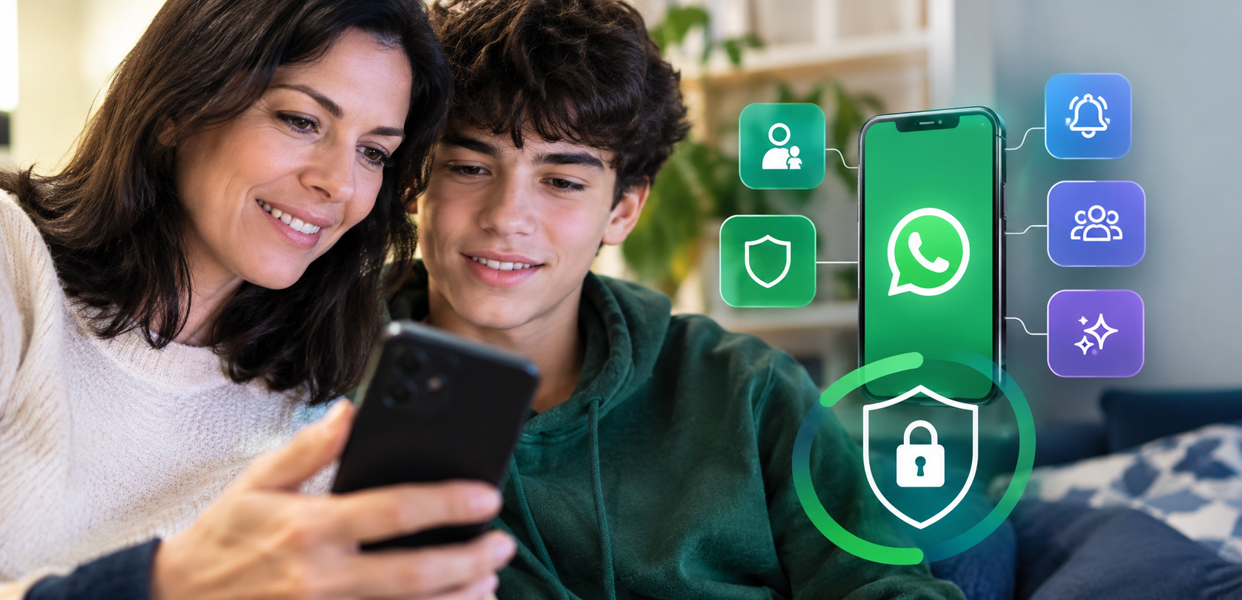 Nuevos controles para ayudar a padres y madres a orientar a sus hijos adolescentes en WhatsApp