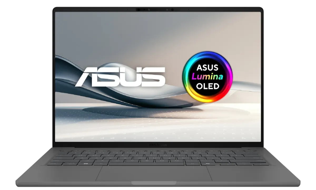 Pantalla ASUS Lumina OLED FHD de 14 pulgadas, colores vibrantes y contrastes profundos para una experiencia visual inmersiva.