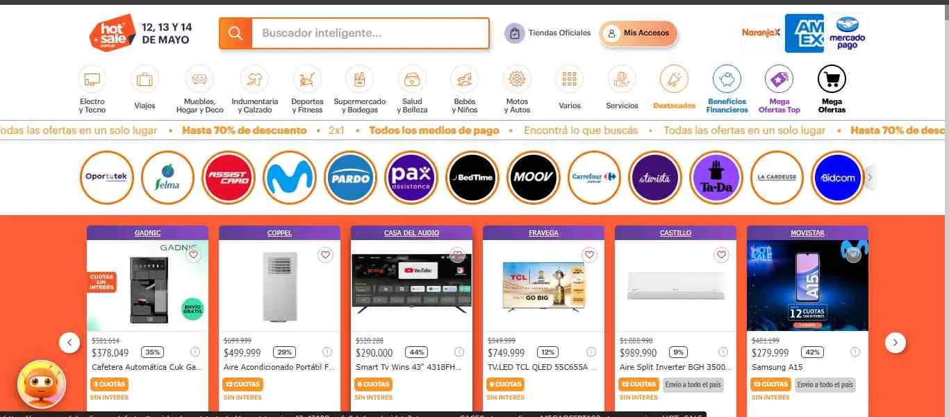Ingresá solo desde el sitio oficial del Hot Sale (www.hotsale.com.ar) para asegurarte de acceder a ofertas reales de marcas verificadas.