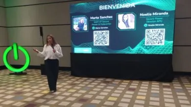 Marta Sánchez durante la apertura del evento AI Ready Data Centers, destacando el potencial energético de Sudamérica.