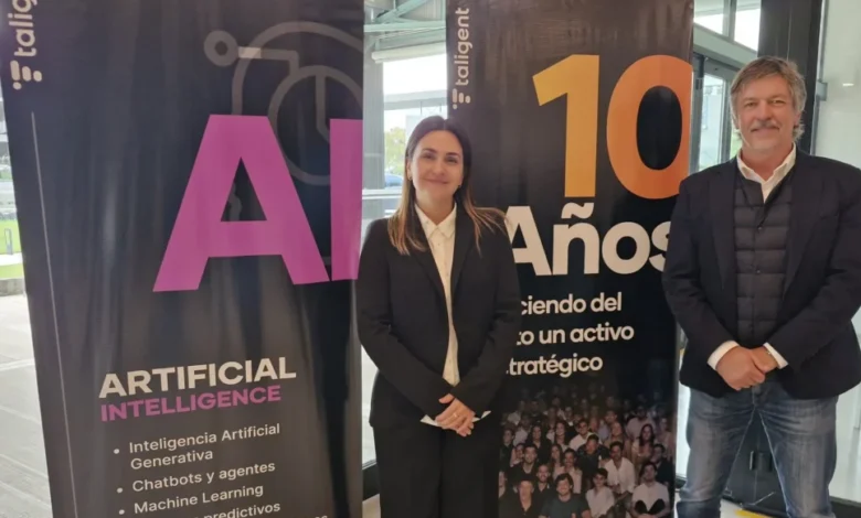 Eliana Giunta, directora comercial en Taligent y Guillermo Block, fundador y CEO de Taligent.