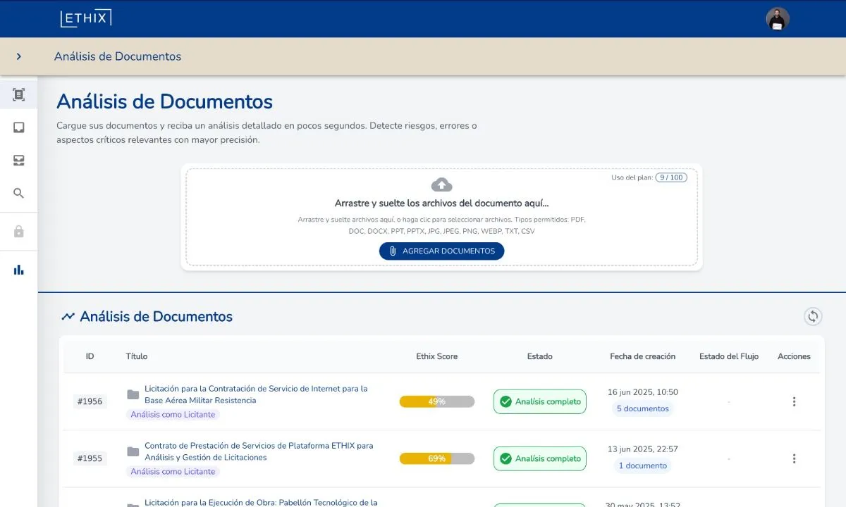 ETHIX procesa miles de documentos legales —ordenanzas, leyes provinciales y nacionales— para detectar inconsistencias, sugerir mejoras y garantizar el cumplimiento normativo.