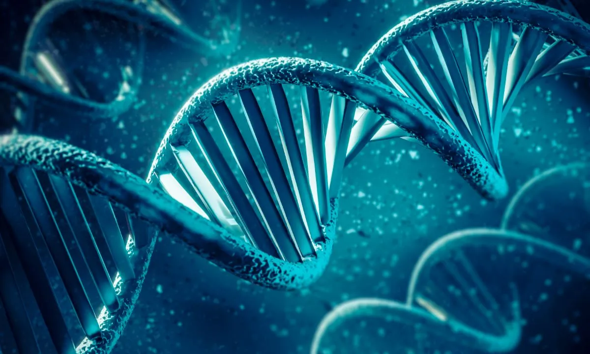 Estructura molecular del ADN, elemento fundamental para comprender el origen y evolución de la vida.