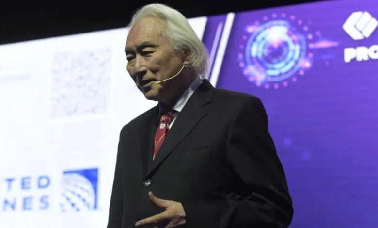 Michio Kaku durante su conferencia en el ITBA, explicando cómo Argentina puede despegar en la Cuarta Revolución Industrial.