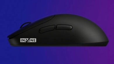 El INZONE Mouse-A es un mouse gamer ultraligero de solo 48,5 gramos, con sensor de 30.000 DPI, aceleración de hasta 70 G, respuesta de 8000 Hz y batería de hasta 90 horas.