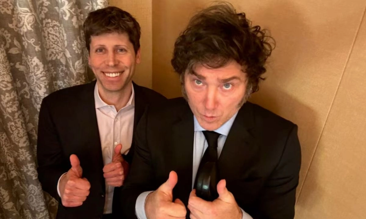Sam Altman y Javier Milei, durante el encuentro que tuvieron en San Francisco en 2024