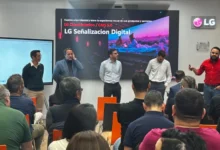 Leonardo Caraci Partner Manager Distecna; Federico Hasenbalg, Especialista en Preventa de LG Argentina; Fernando Andina Sales Manager Information Display en LG Argentina; Emanuel Galarza, Key Account Manager (KAM) de LG Argentina; Lucas Trecarichi, Sales Development de LG Argentina; Alejandro Cerrud, Sales Engineering Manager LG LATAM