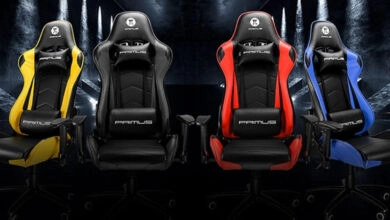 Entre las opciones destacadas se encuentra la THRÓNOS100T, disponible en combinaciones Black-Yellow, Black-Blue y Black-Red, con un diseño robusto, deportivo y ergonómico.