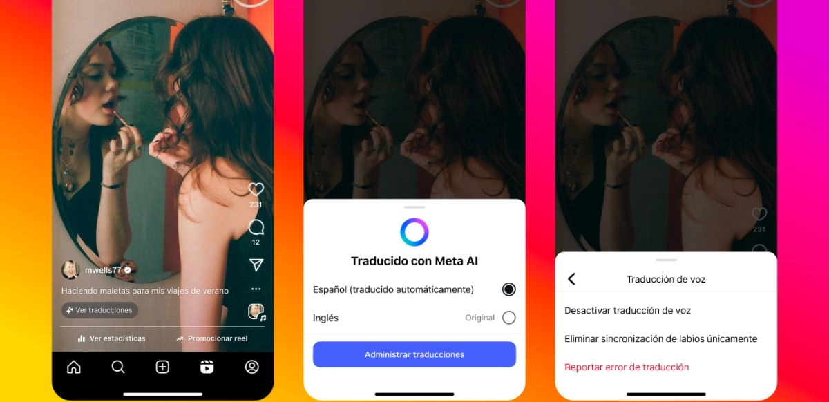 Traducciones automáticas en Reels para conectar sin barreras.