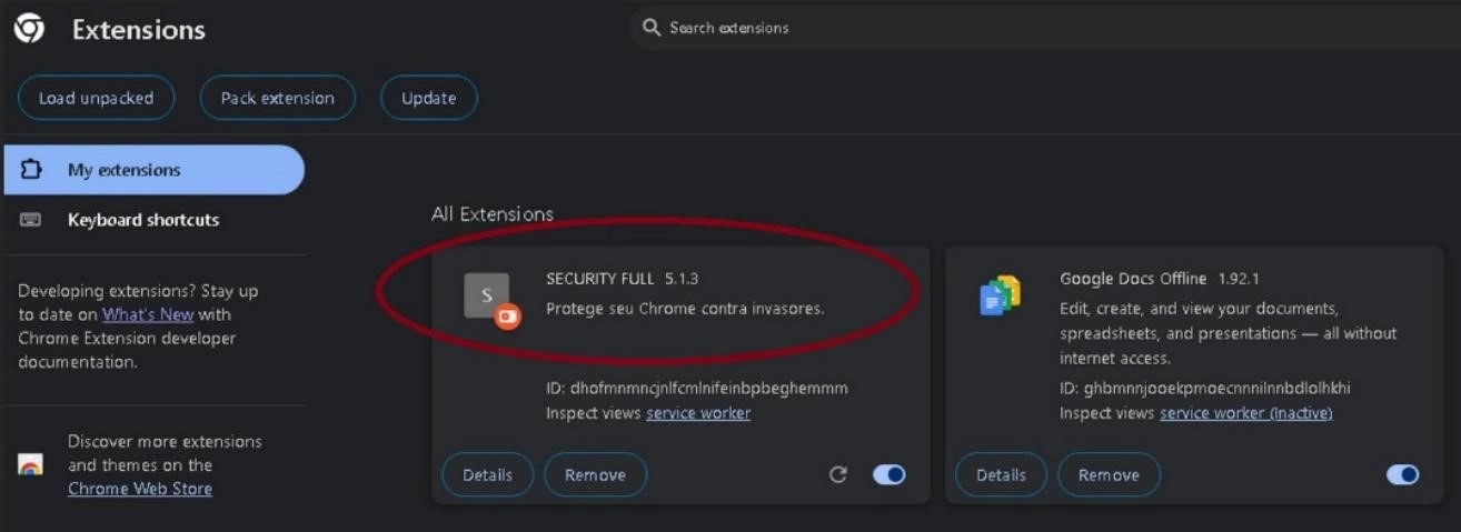Figura 2. Visualización de la extensión de Chrome en el navegador