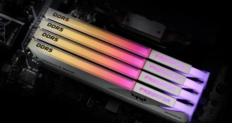 Modulos de memoria RAM DDR5 de Acer.