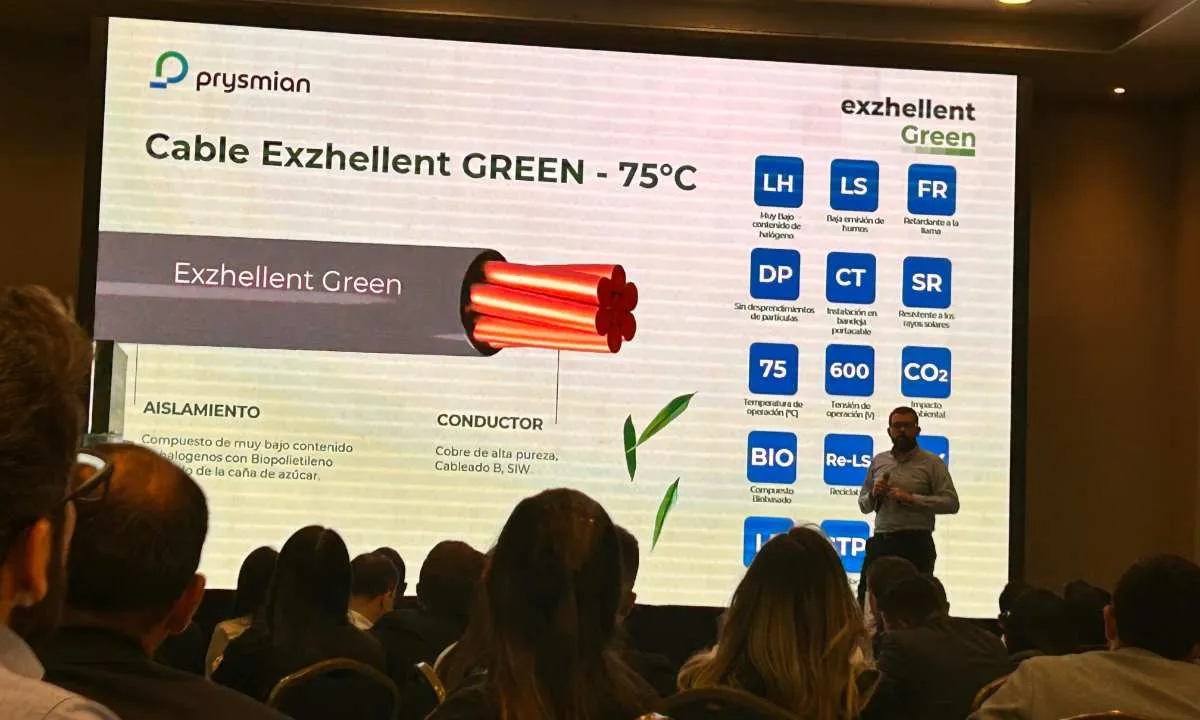 Prysmian lanza en Colombia Exzhellent Green: el primer cable biobasado hecho a partir de caña de azúcar 3 El nuevo cable biobasado de Prysmian mantiene los altos estándares de seguridad y desempeño, mientras que contribuye a la sostenibilidad mediante su reciclaje y bajo impacto ambiental.