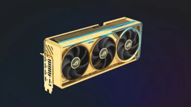 La ROG Astral destaca con un diseño inspirado en lingotes de oro, rascacielos y caligrafía artística, lo que refuerza su carácter premium.