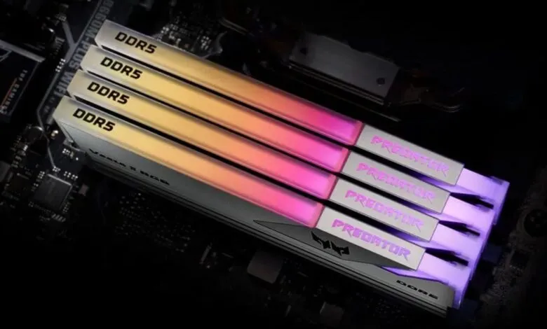 Modulos de memoria RAM DDR5 de Acer.