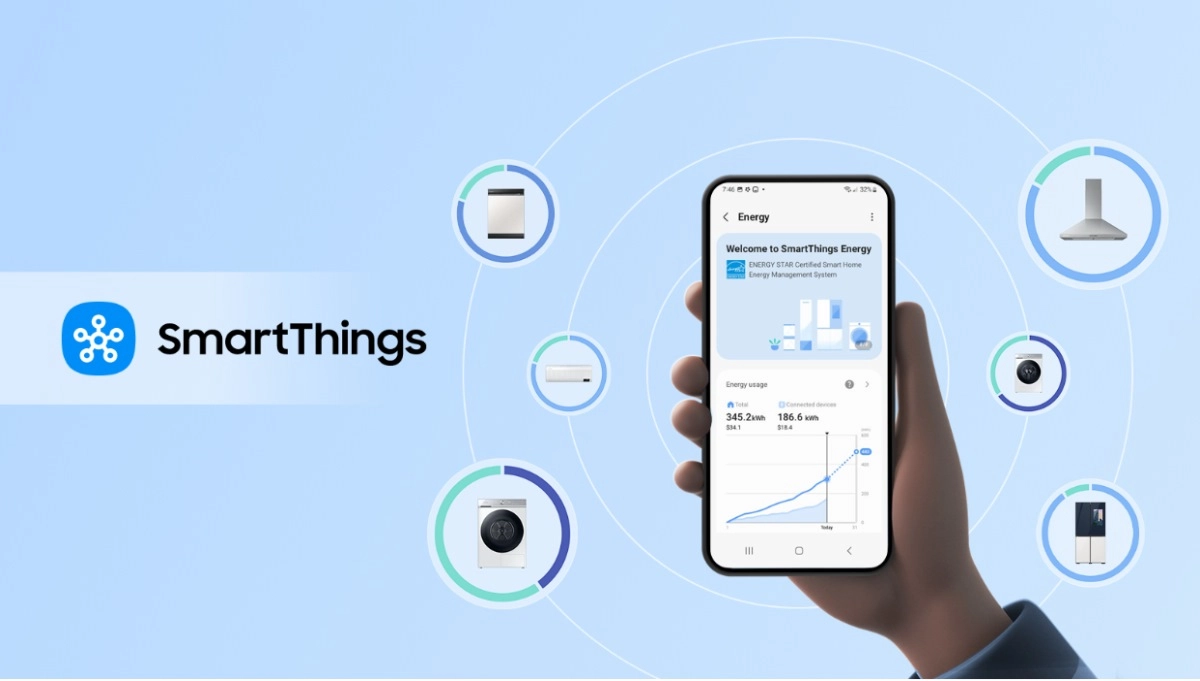 La app SmartThings permite monitorear y controlar la lavaseca de forma remota, además de recomendar los ciclos ideales para cada tipo de carga.