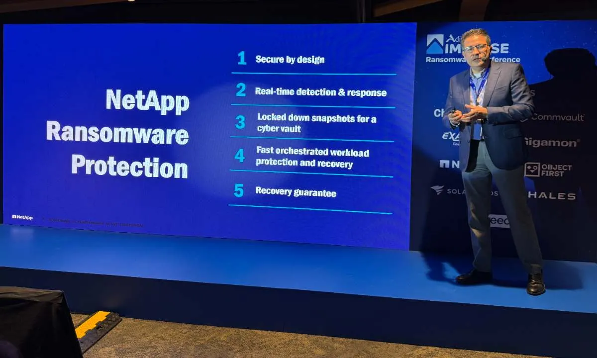 NetApp mostró su innovador sistema de protección contra ransomware basado en inteligencia artificial, destacando su alta precisión para detectar amenazas.