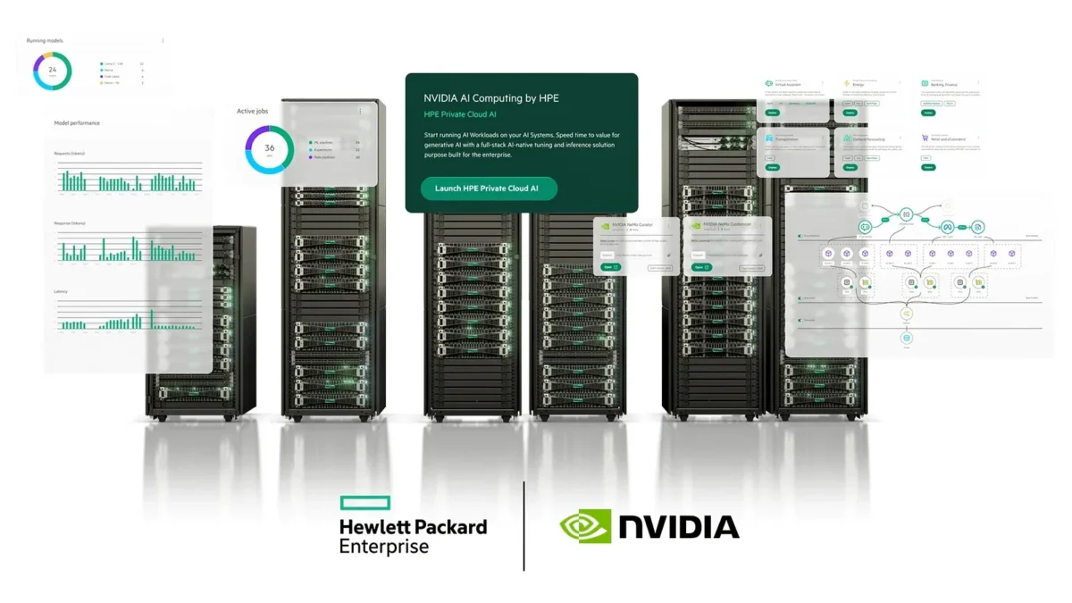 Desarrollado en conjunto con NVIDIA, HPE Private Cloud AI integra computación, almacenamiento y redes para acelerar proyectos de IA generativa desde una nube híbrida.