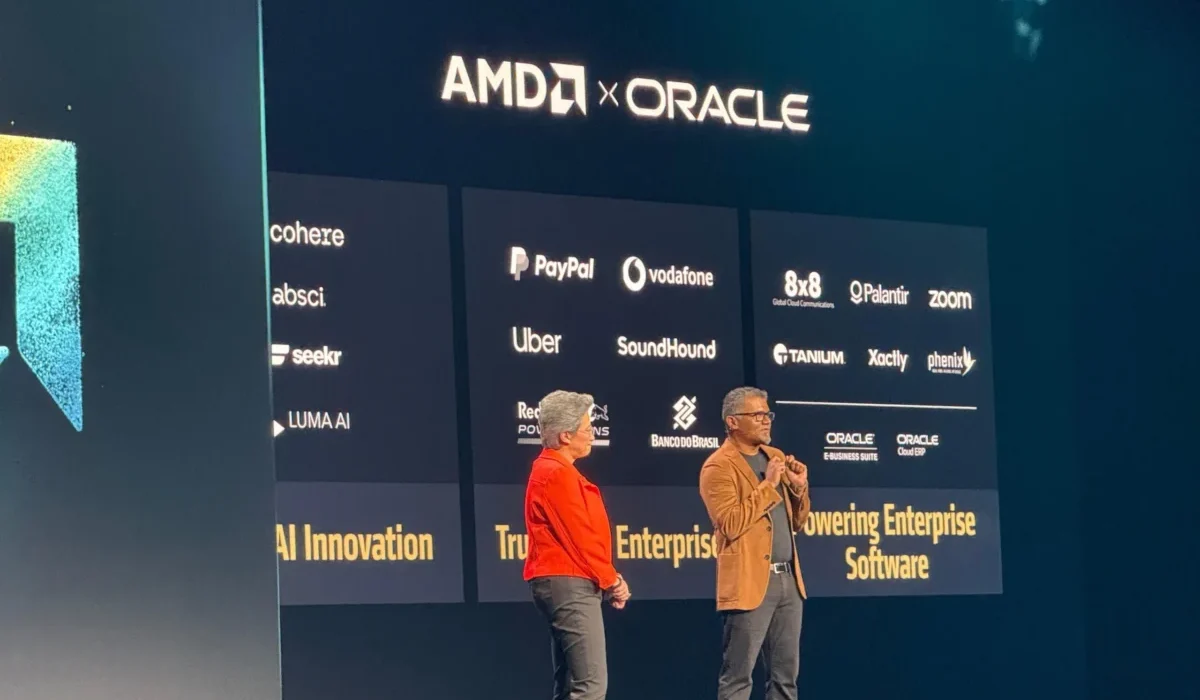 Representantes de Meta, Oracle, Microsoft, Cohere, HUMAIN y Red Hat compartieron cómo están escalando la inteligencia artificial con tecnologías de AMD en el evento Advancing AI, en San José.