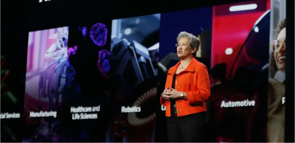 Lisa Su, CEO de AMD, destacó la importancia de construir un ecosistema abierto y colaborativo para democratizar la inteligencia artificial.