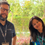 Elvira Cortés, Global Partner Marketing Director de Corero para Latinoamérica y Juan José Navarro, ingeniero preventa de Corero para Latinoamérica.