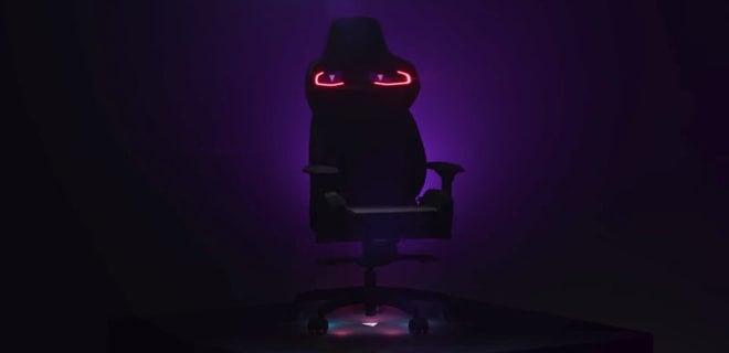 Una silla para gamers con iluminación LED y sincronización de audio