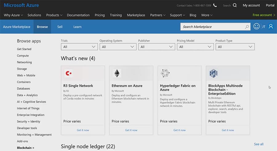 Microsoft Azure lanza una herramienta integral Blockchain