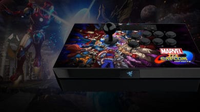 Un Arcade Fighting Stick de Razer junto a Marvel