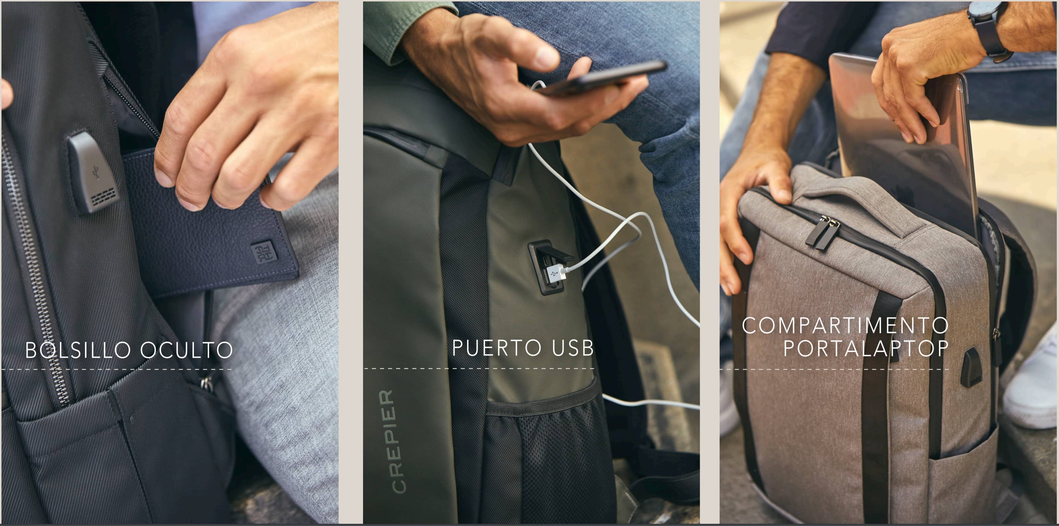 Mochilas store crepier hombre