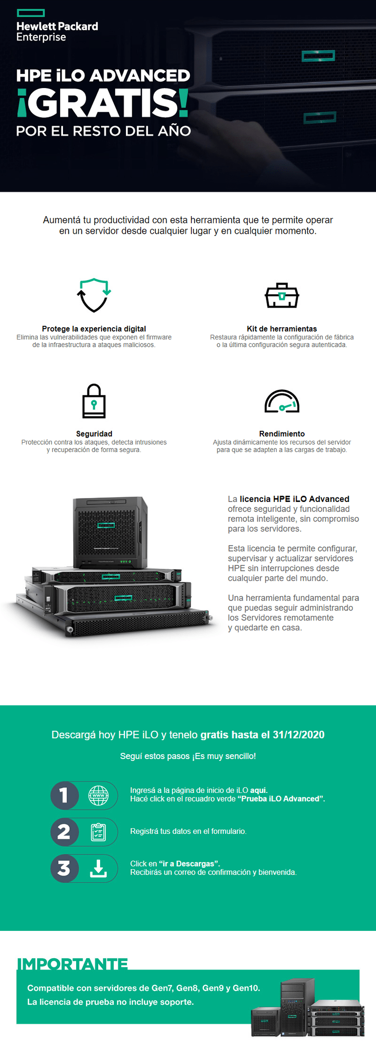 ¡HPE iLO Gratis!