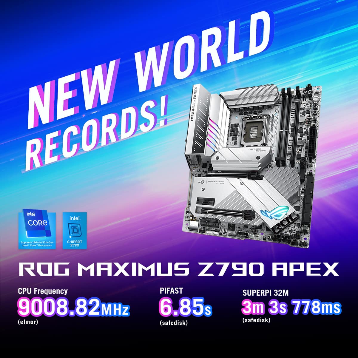 ASUS Republic of Gamers marca nuevo récord con la placa base ROG Maximus Z790 Apex