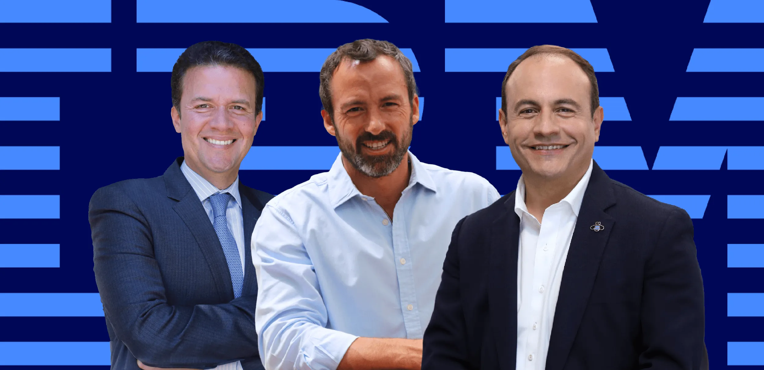 Mauricio Torres, General Manager de IBM México; Agustín Bellido, GM de IBM Argentina y Patricio Espinosa, GM de IBM Colombia,