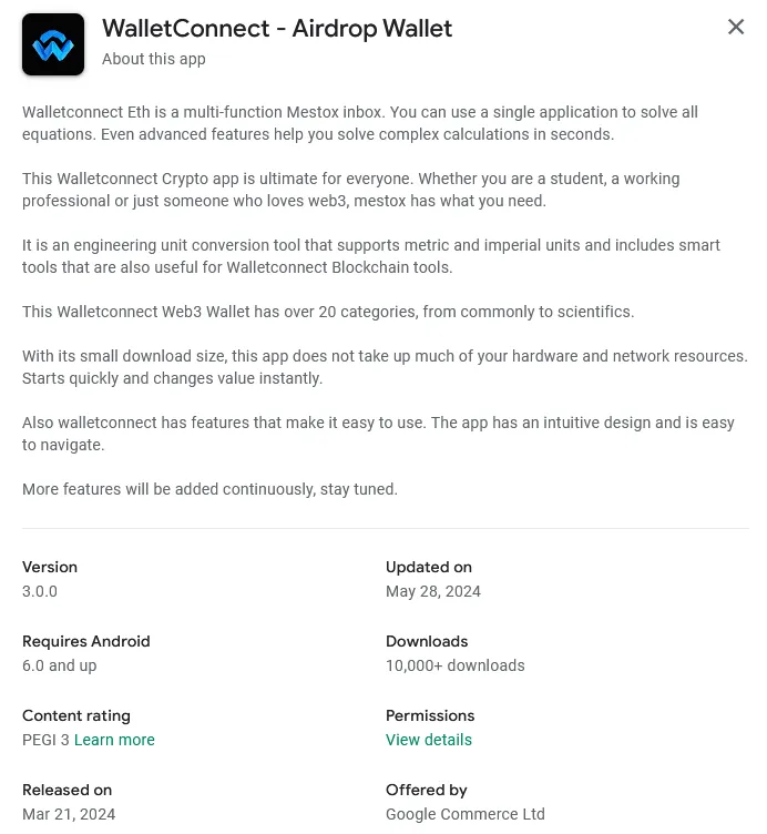 Check Point Research ha descubierto el primer crypto drainer móvil en Google Play