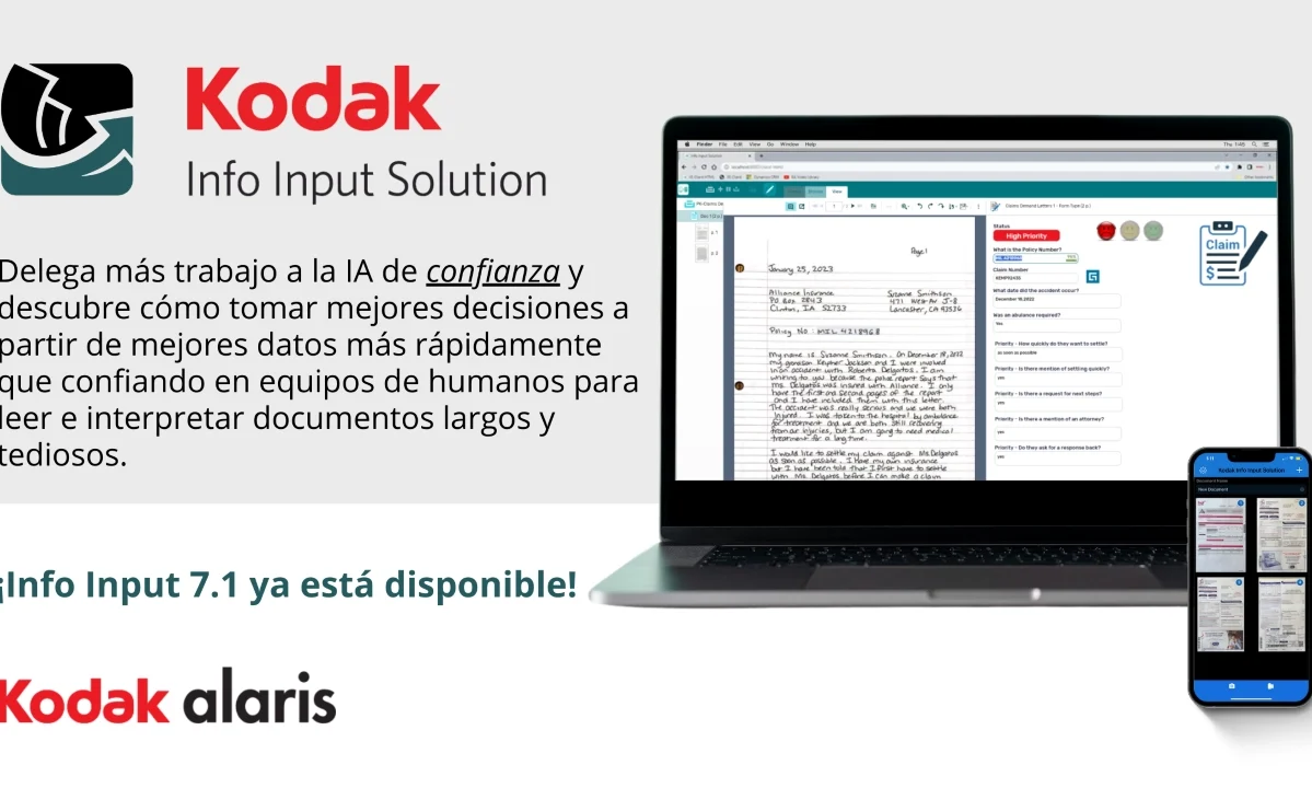 Kodak Alaris integra la IA generativa en su solución IDP Kodak Alaris integra la IA generativa en su solución IDP