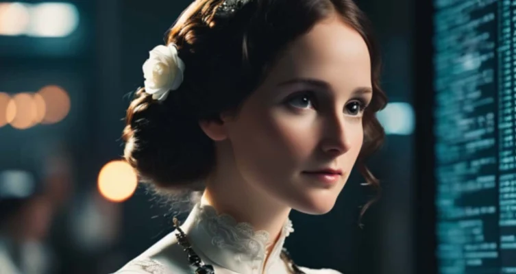 Retrato con IA de Ada Lovelace, la pionera de la informática.