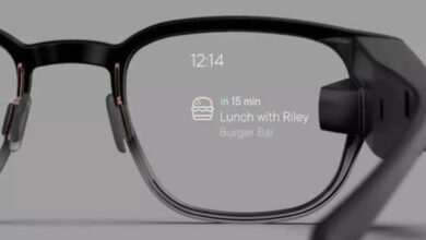 Prototipo de gafas inteligentes impulsadas por su asistente de voz con IA, Gemini.