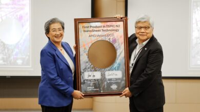 Lisa Su, presidenta y CEO de AMD, junto al Dr. C.C. Wei, presidente y CEO de TSMC.