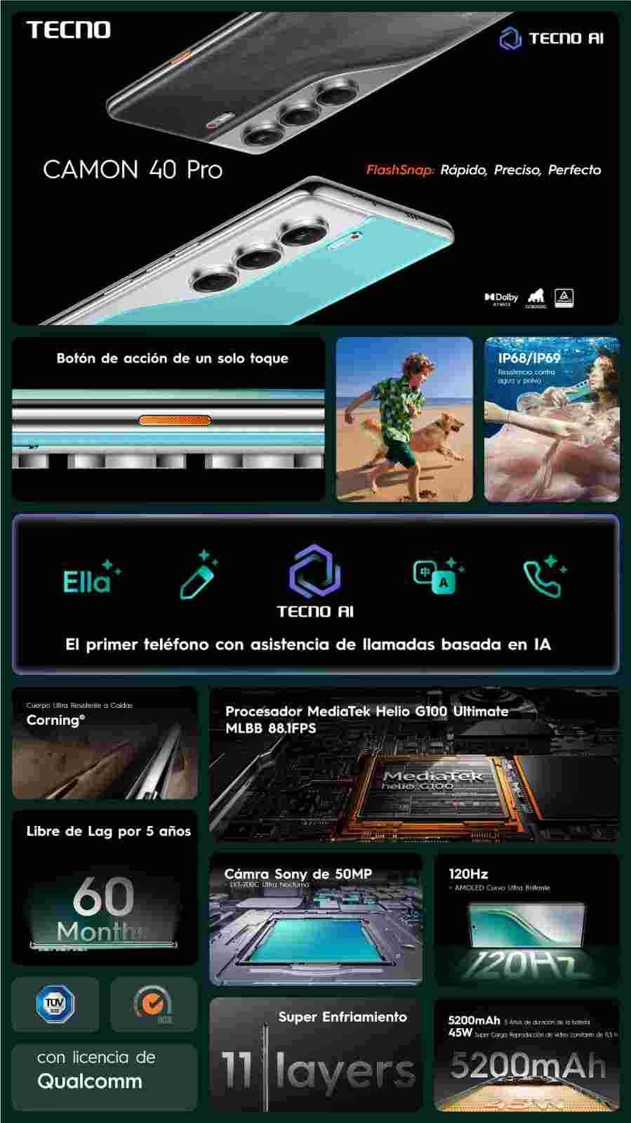 Tecno lanza sus nuevos smartphones Camon 40 Series desde Cancún La serie Camon 40 redefine las llamadas móviles con cancelación de ruido, traducción en tiempo real y resúmenes automáticos, todo con IA.