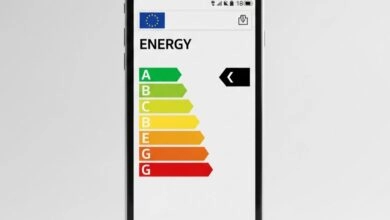 Nuevo etiquetado energético para móviles en Europa.